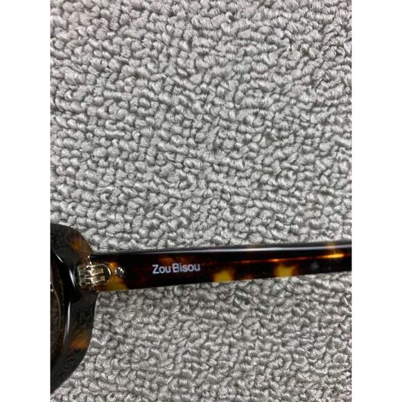 Velvet Canyon Sunglasses Women Brown Zou Bisou Rectangular Logo Temple Frame - Picture 6 of 10